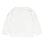 MOSCHINO felpa chiusa girocollo tinta unita con stampa in contrasto Panna per Neonato MXF03Q PANNA MOSCHINO 