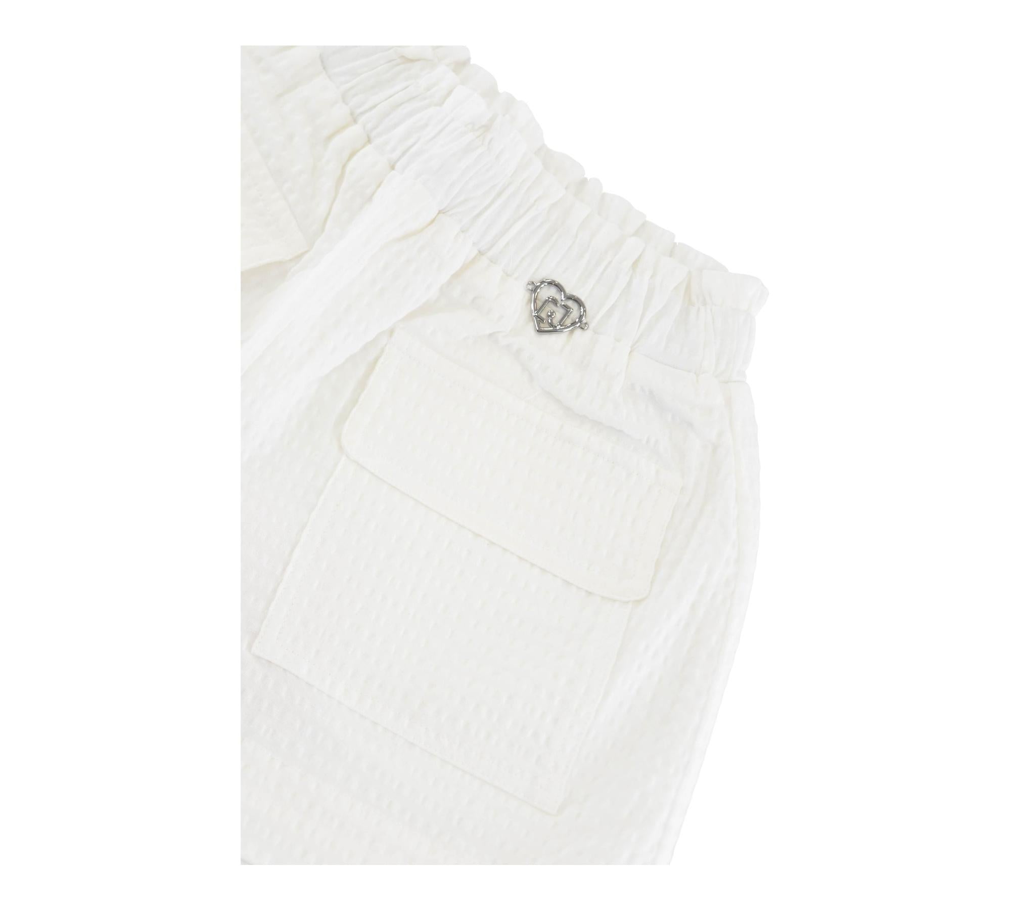 Liu Jo Short Tinta Unita con Elastico In Vita per Neonata KA5143NX BIANCO LIU JO 