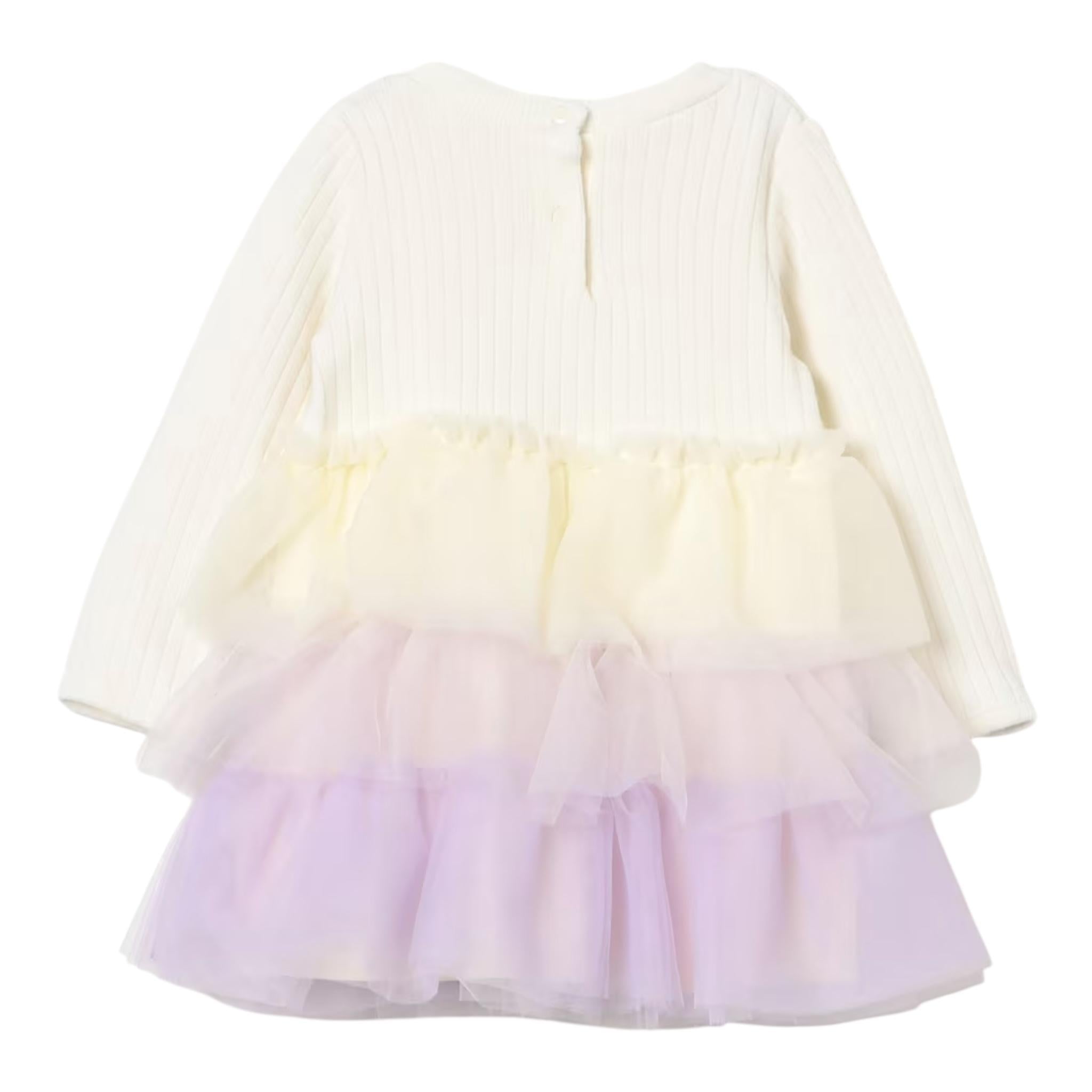 LIU JO abito manica lunga con tulle Panna per Neonata HF4057 PANNA LIU JO 