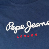 Pepe Feamo Shirt Girocollo Tinta Unita con Stampa per Bambino PB503993 BLU PEPE JEANS 