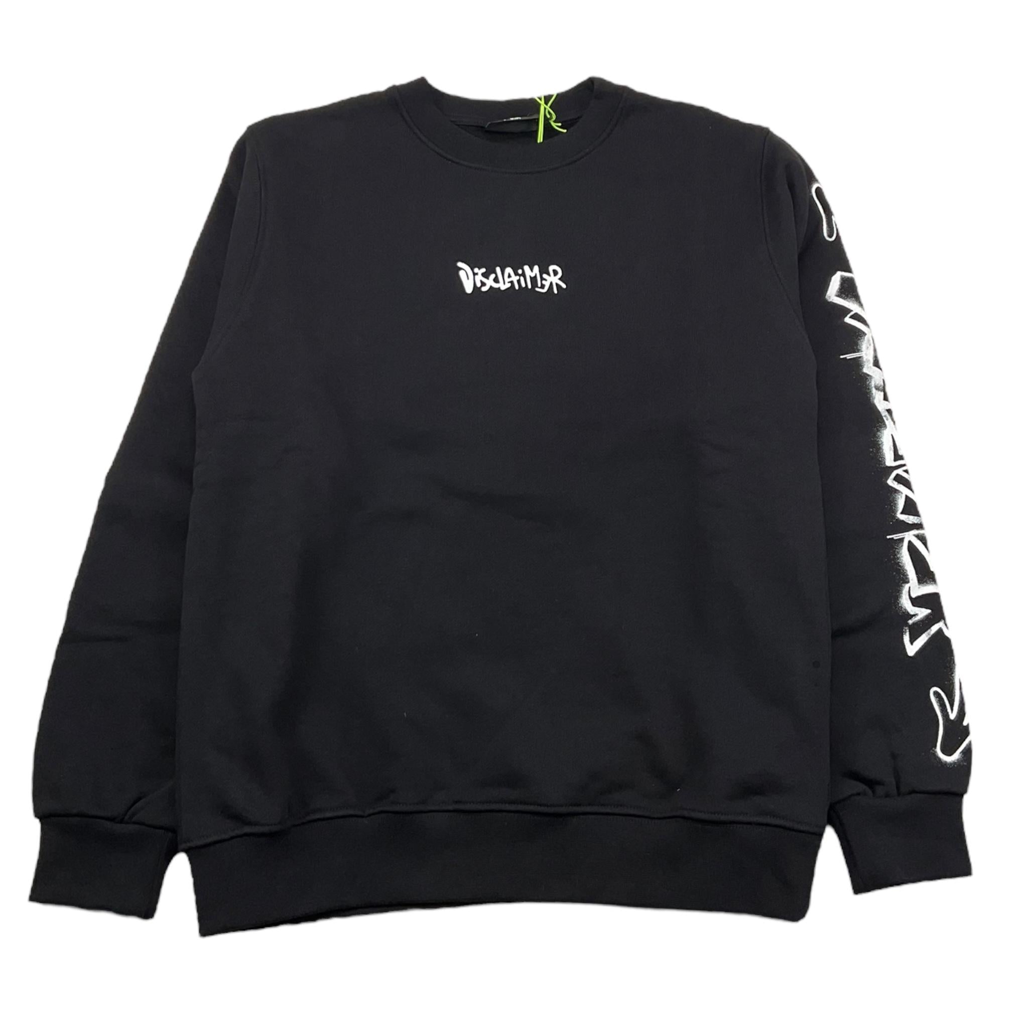 DISCLAIMER felpa chiusa girocollo tinta unita con stampa logo Nero per Bambino 24IDK58202 NERO DISCLAIMER 