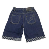 Cesare Paciotti Einfarbige Denim-Bermudashorts mit elastischem Bund Blau für Jungen
