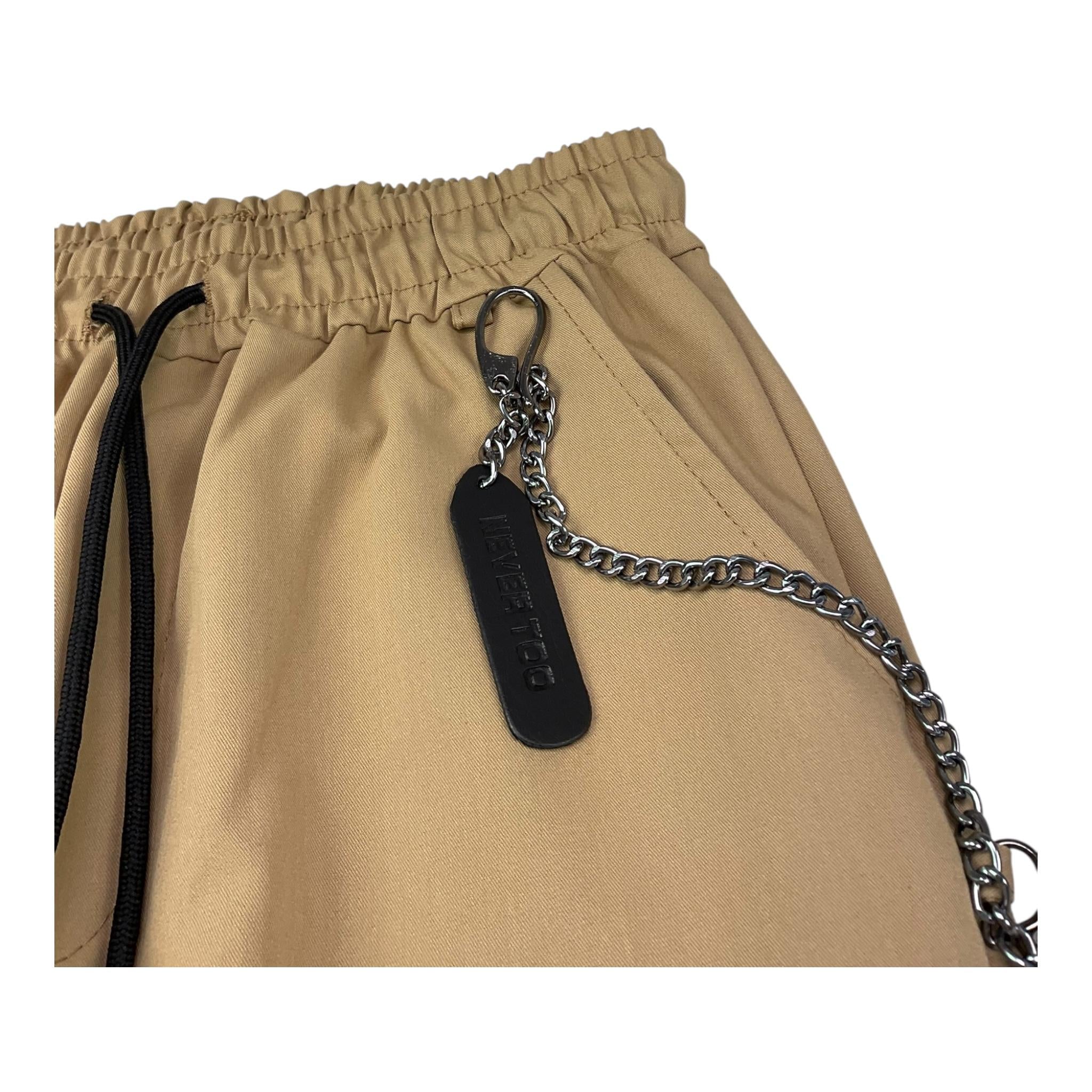 Never Too Pantalone Tinta Unita con Elastico In Vita per Bambino NT1559R CAMMELLO NEVER TOO 