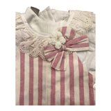 Marlu' 2-teiliges Set Shirt-Latzhose Creme/Rosa für Baby Mädchen