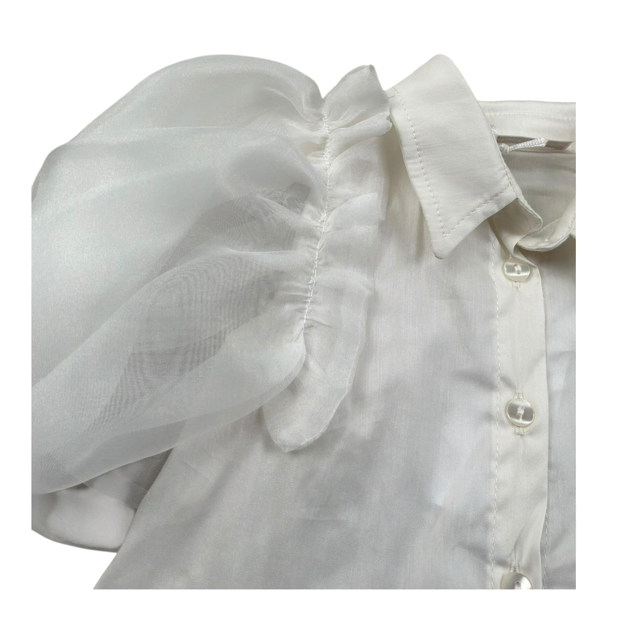 Miss Grant Camicia Mezza Manica Tinta Unita per Bambina MG1238J BIANCO MISS GRANT 
