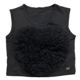 Pinko Einfarbiges Tanktop mit schwarzen Tüll-Applikationen für Mädchen