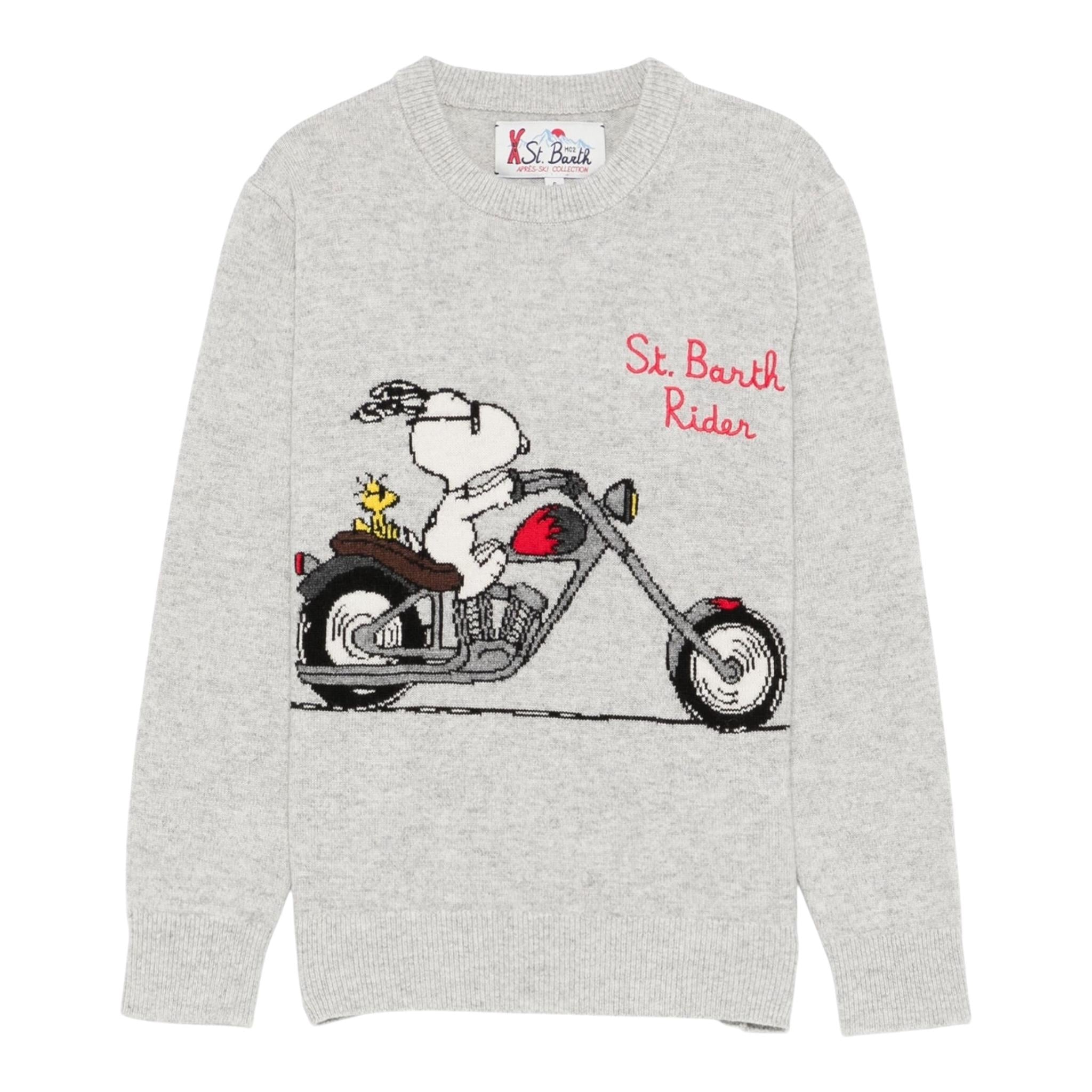 SAINT BARTH maglia girocollo tinta unita con stampa Grigio per Bambino DOU000102392G GRIGIO SAINT BARTH 