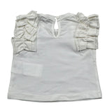 M+E' T-Shirt Girocollo Tinta Unita con Rouches per Neonata UE1735 BIANCO M+E' 