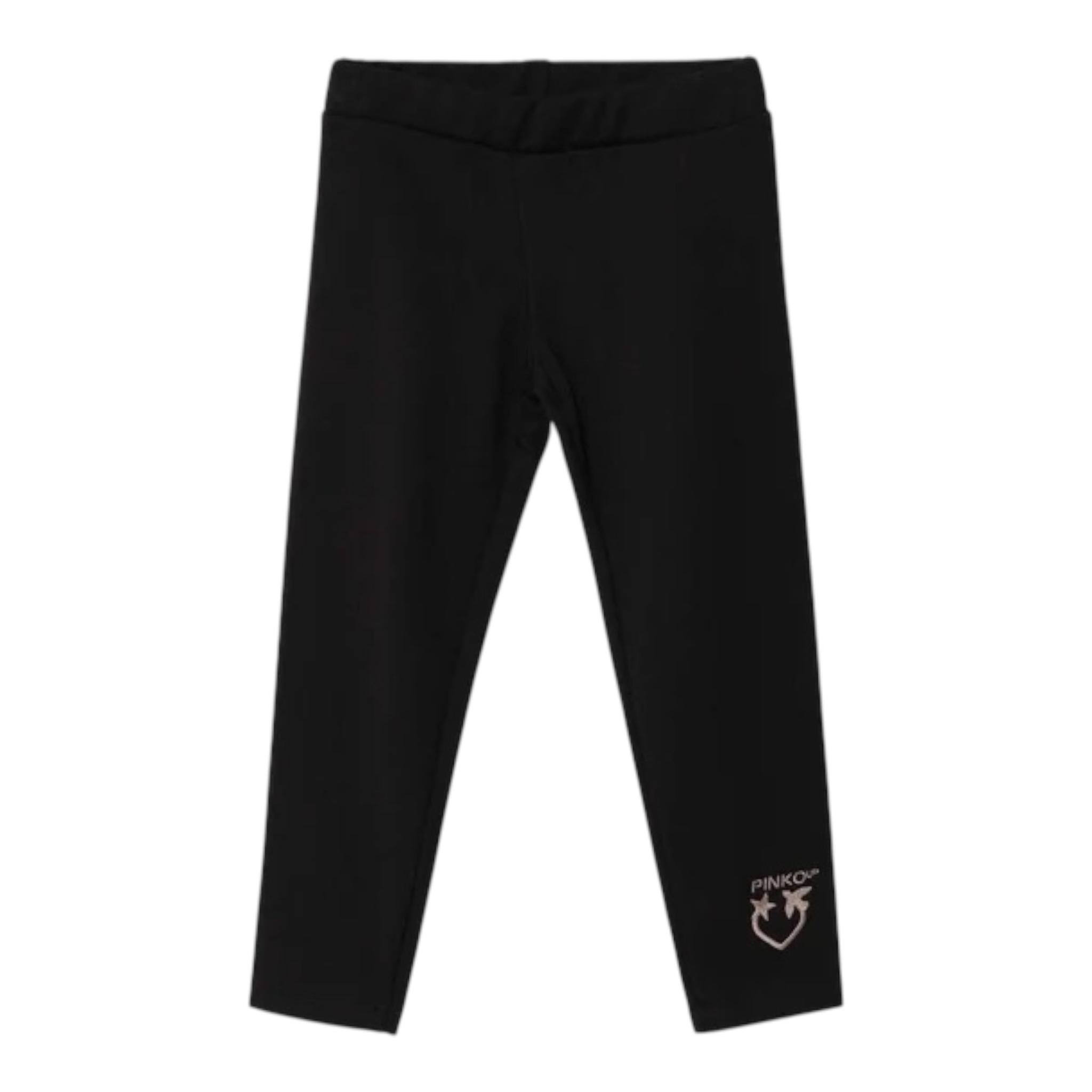 PINKO leggins tinta unita con logo Nero per Bambina FDII NERO PINKO 
