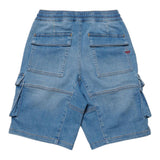 Diesel Bermuda Denim Einfarbig Elastische Taille Hellblau Für Jungen