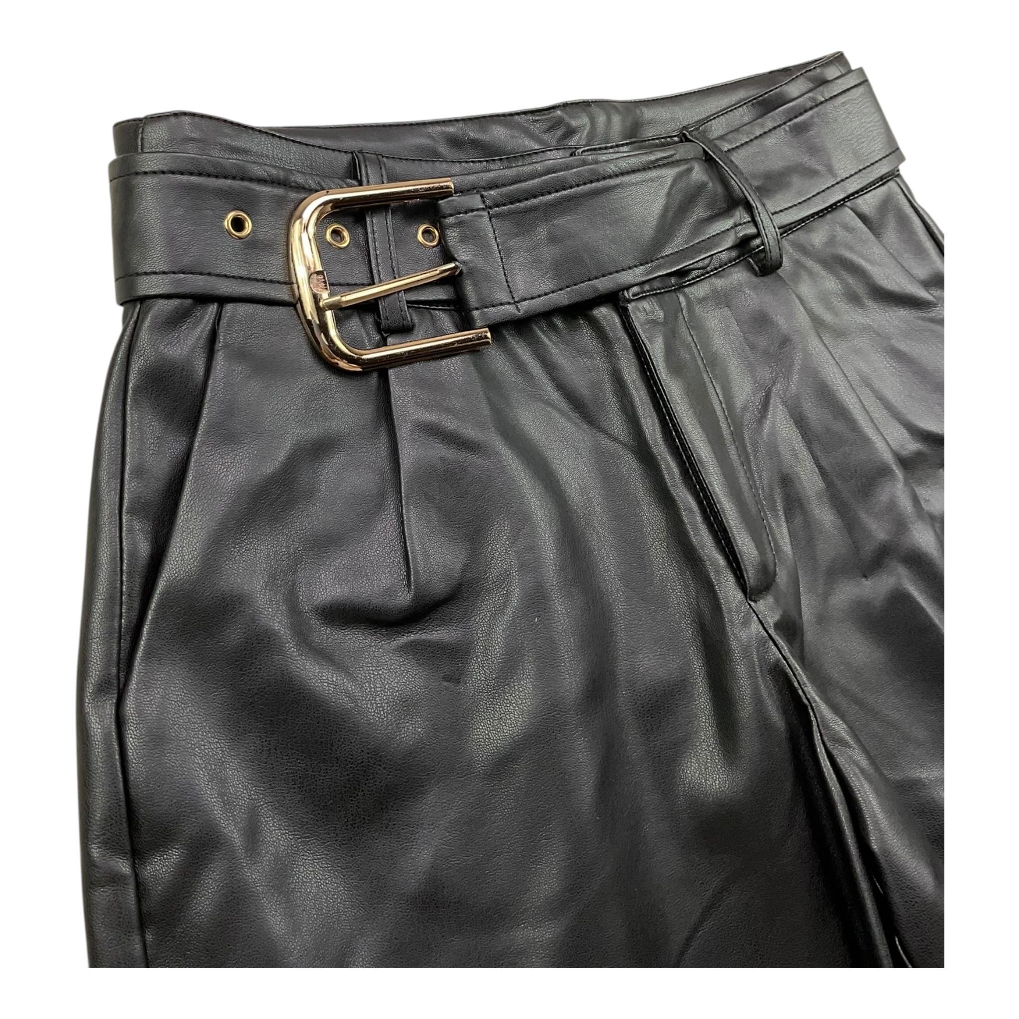 MARC ELLIS short in ecopelle tinta unita Nero per Bambina JMJS00232 NERO MARC ELLIS 