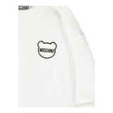 MOSCHINO felpa chiusa girocollo tinta unita con stampa in contrasto Panna per Neonato MXF03Q PANNA MOSCHINO 