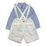 Barcellino Completo 2 Pezzi Camicia-Bermuda-Bianco per Neonato 110110 BIANCO BARCELLINO 