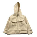 M+E' felpa con zip e cappuccio tinta unita Panna per Neonato UEM0445 PANNA M+E' 