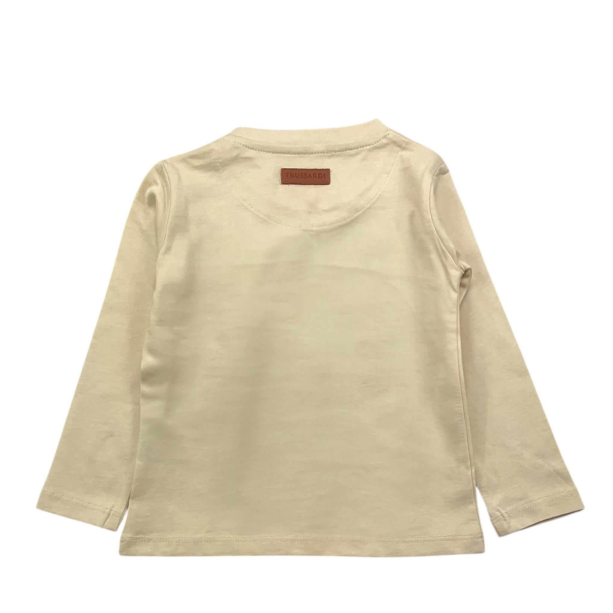 TRUSSARDI shirt girocollo tinta unita con stampa Panna per Bambino TIA240B4TSJ PANNA TRUSSARDI 