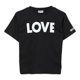 MOSCHINO t-shirt girocollo tinta unita con stampa Nero per Bambina HDM06HXXX NERO MOSCHINO 