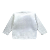 La Stupenderia Einfarbige Strickjacke mit Knöpfen Weiß für Neugeborene