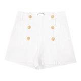 Balmain Shorts einfarbig mit kontrastierenden Knöpfen weiß für Mädchen