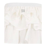 Dou Dou Gonna Tinta Unita con Balze E Elastico In Vita per Bambina DW7A61 BIANCO DOU DOU 