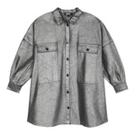 DKNY camicia tinta unita con bottoni Grigio per Bambina D60263 GRIGIO DKNY 