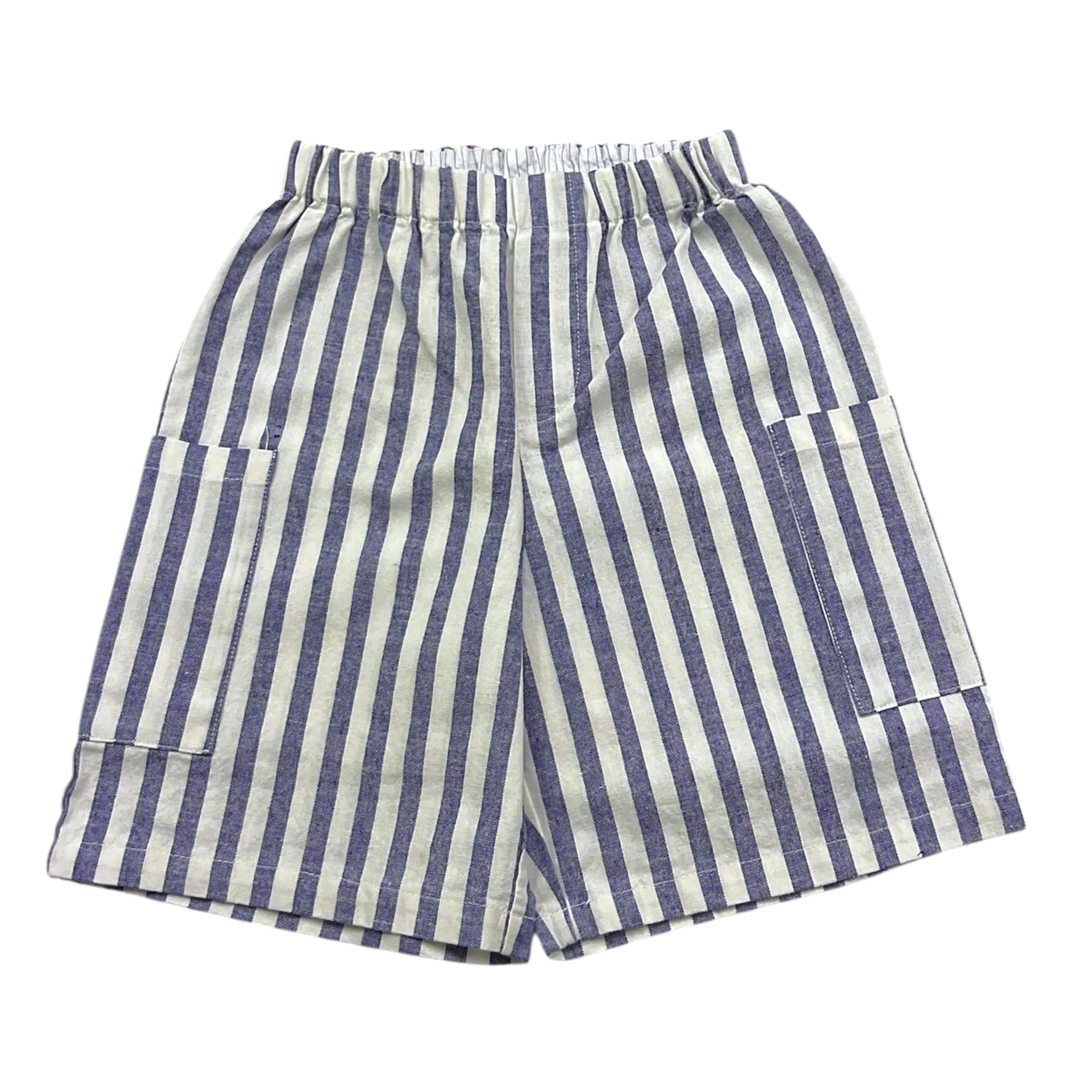 Babe & Tess Bermuda Bicolore Fantasia A Righe per Neonato 24518021 BIANCO/BLU BABE & TESS 