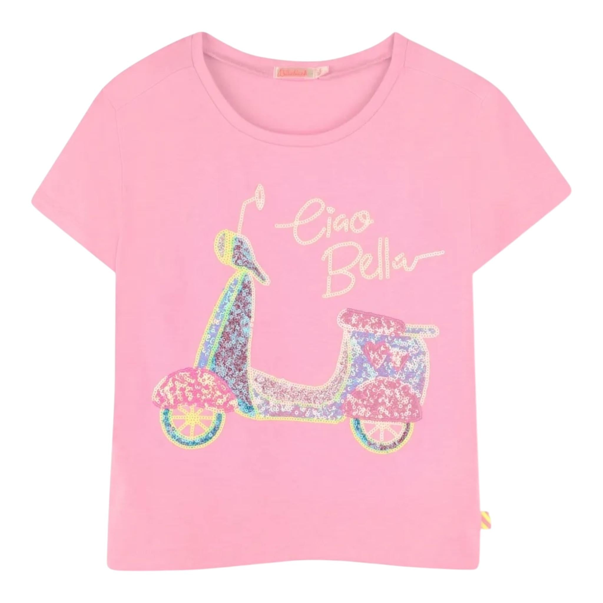 Billieblush T-Shirt Tinta Unita con Stampa Paillettes per Neonata U20950X ROSA BillIEBLUSH 