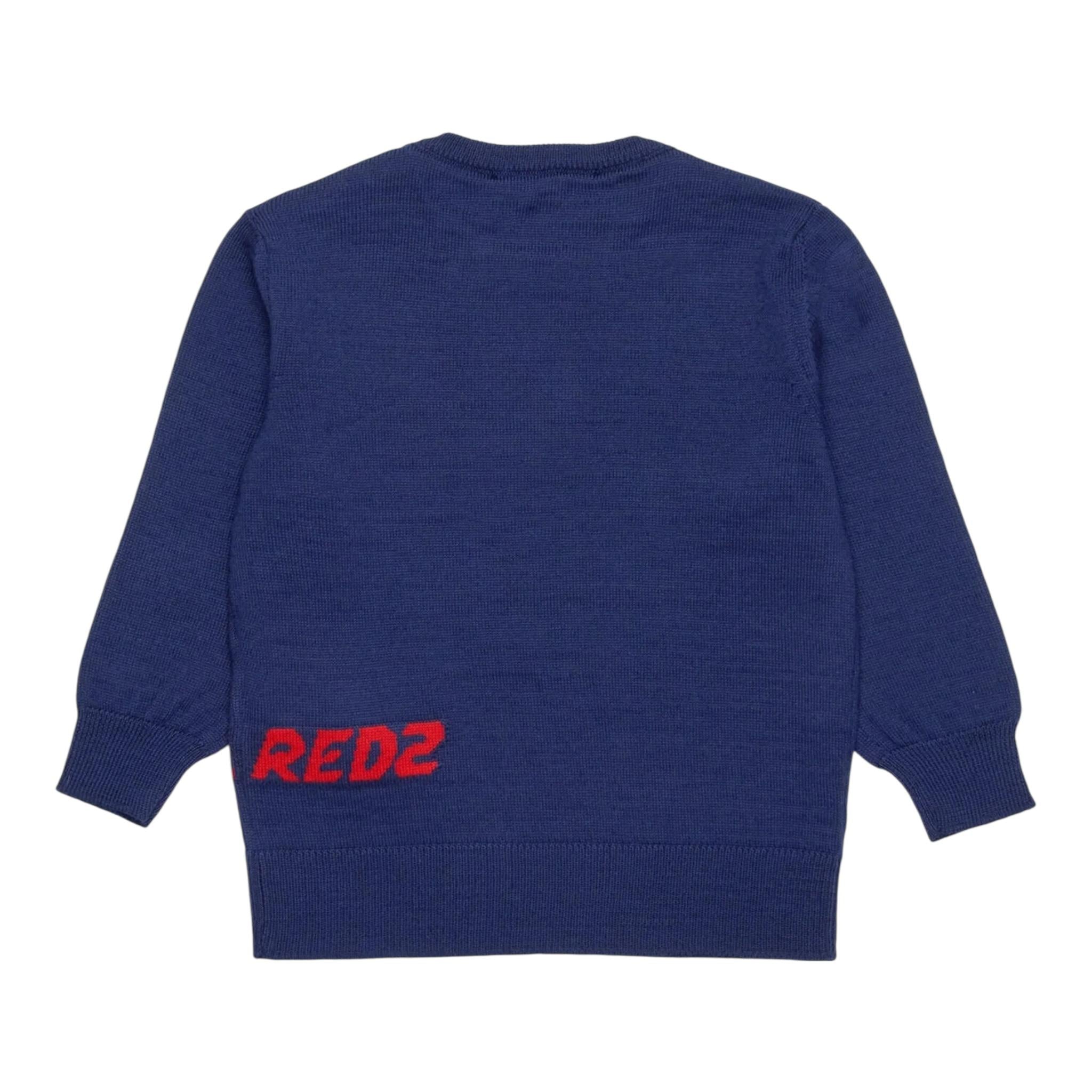 DSQUARED2 maglia girocollo tinta unita con ricamo logo Blu per Bambino DQ2488J BLU DSQUARED2 