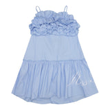 Miss Blumarine Baby-Mädchen Schlichte trägerlose Kleider mit hellblauem Logo-Print