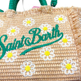 Saint Barth Borsa Tinta Unita con Stampa In Paglia per Bambina VAMI009 BEIGE SAINT BARTH 