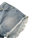 Lu Lu By Miss Grant Short In Denim tinta unita con Elastico In Vita Azzurro per Bambina LL3376 AZZURRO LU LU BY MISS GRANT 