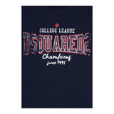 Dsquared2 T-Shirt Girocollo Tinta Unita con Stampa per Bambino DQ2742 BLU DSQUARED2 