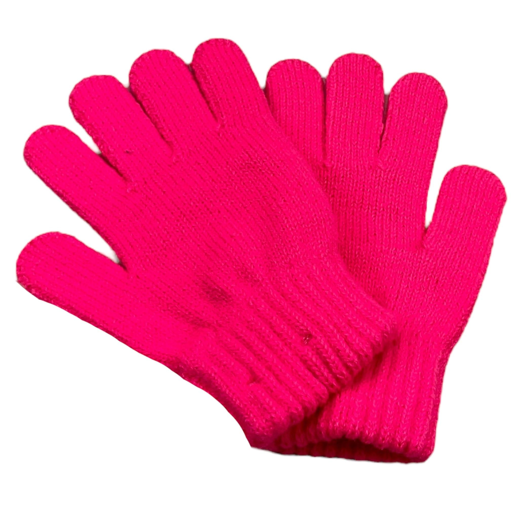 BillIEBLUSH guanti tinta unita con pailettes Rosa fluo per Bambina U20593 ROSA FLUO BillIEBLUSH 