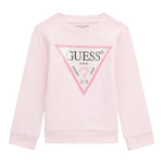 GUESS felpa chiusa girocollo tinta unita con logo Rosa per Neonata K4YQ10KA6R3 ROSA GUESS 