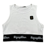 Refrigiwear Top Tinta Unita con Elastico Logato per Bambina 341YRFJS25X BIANCO REFRIGIWEAR 