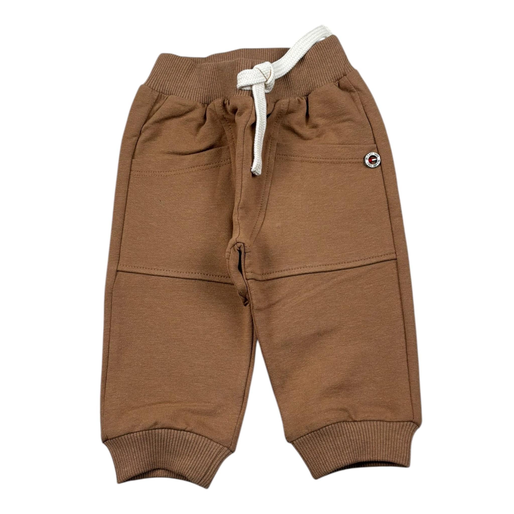 Please Pantalone Modello Tuta Tinta Unita per Neonato DJ16042B71 CAMMELLO PLEASE 