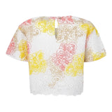 Ermanno Scervino Halbarm-Shirt mit Kontraststickerei Weiß für Mädchen