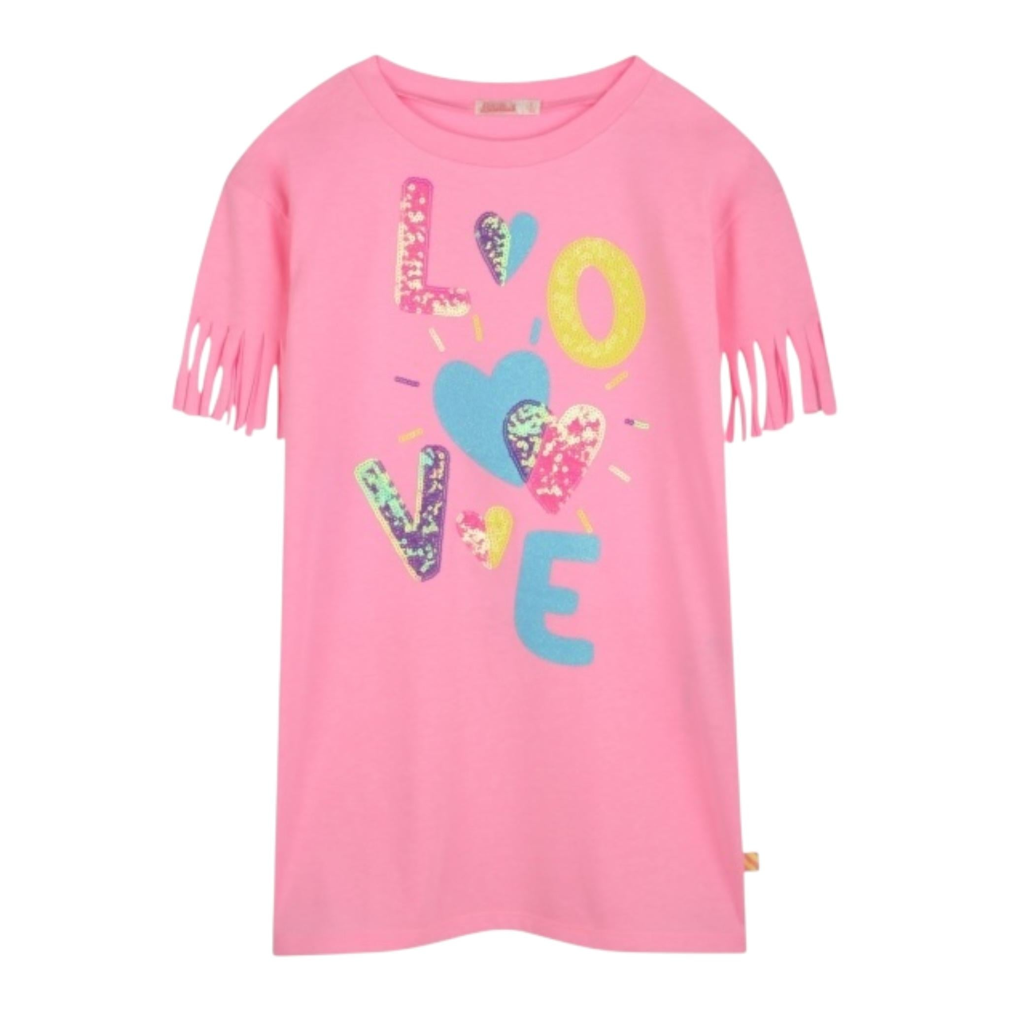 Billieblush Abito Modello T-Shirt Tinta Unita con Paillettes per Neonata U21084N ROSA FLUO BillIEBLUSH 