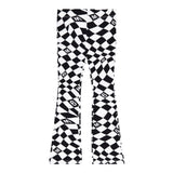 Maison Margiela Leggings mit Rautenmuster und Pfotenabdruck, Weiß/Schwarz, für Mädchen