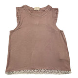 Caffe‘ D‘Orzo – Einfarbiges, rosa Lurex-Tanktop mit Rundhalsausschnitt für Mädchen