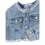 Abel & Lula Giubbino In Denim Tinta Unita con Ricami per Bambina 5369XX AZZURRO ABEL & LULA 