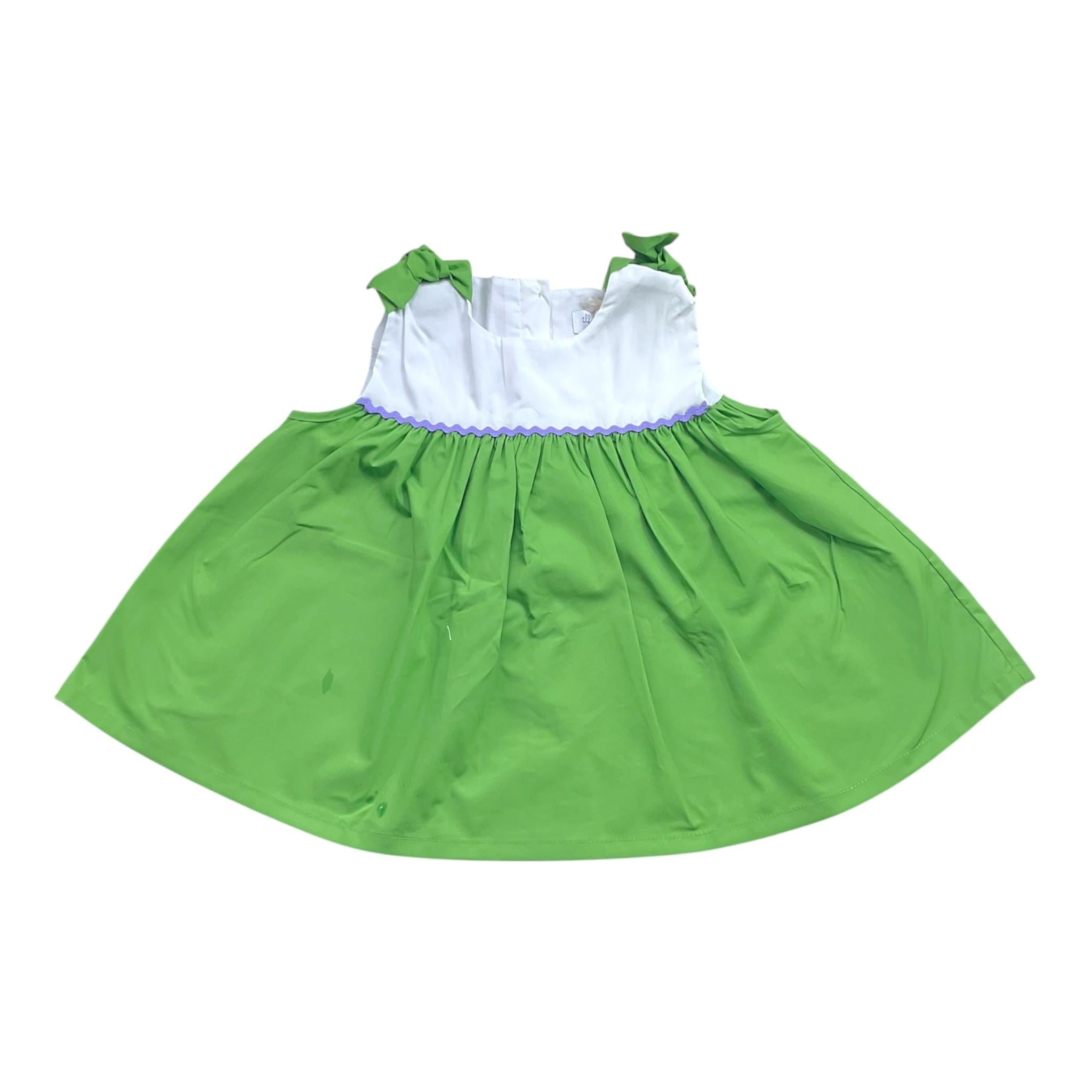 Ilfarobimbi Top Bicolore Giromanica con Fiocchi per Bambina IFB50175 BIANCO/VERDE ILFAROBIMBI 