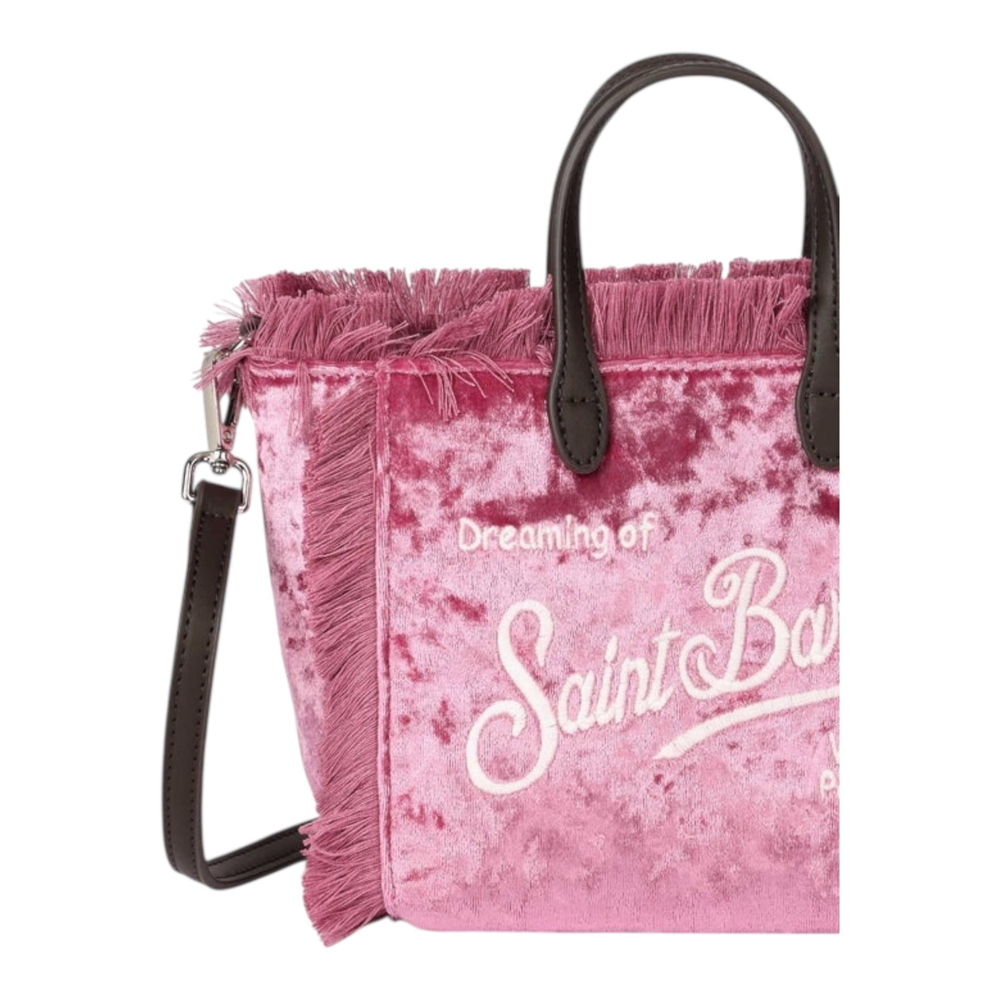 SAINT BARTH bosa tinta unita con frange in velluto Rosa per Bambina COL00033 ROSA SAINT BARTH 