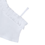 Mayoral Top Tinta Unita con Rouches per Bambina 3018 BIANCO MAYORAL 