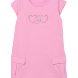 Liu Jo Abito Mezza Manica Tinta Unita con Logo per Neonata KA5017XN ROSA LIU JO 