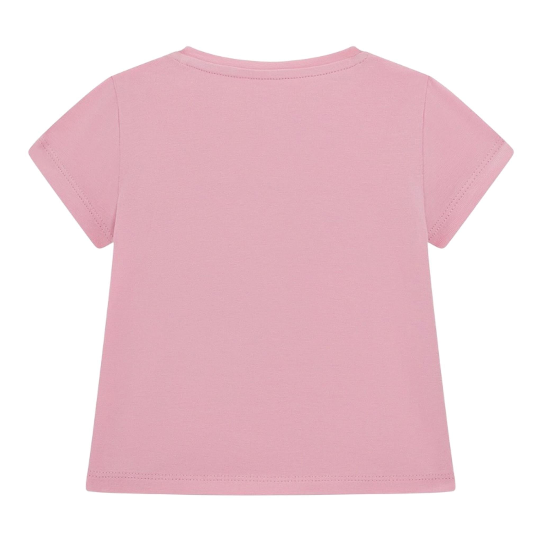 Guess T-Shirt Girocollo Tinta Unita con Stampa per Neonata A5GI03K6YW4 ROSA GUESS 