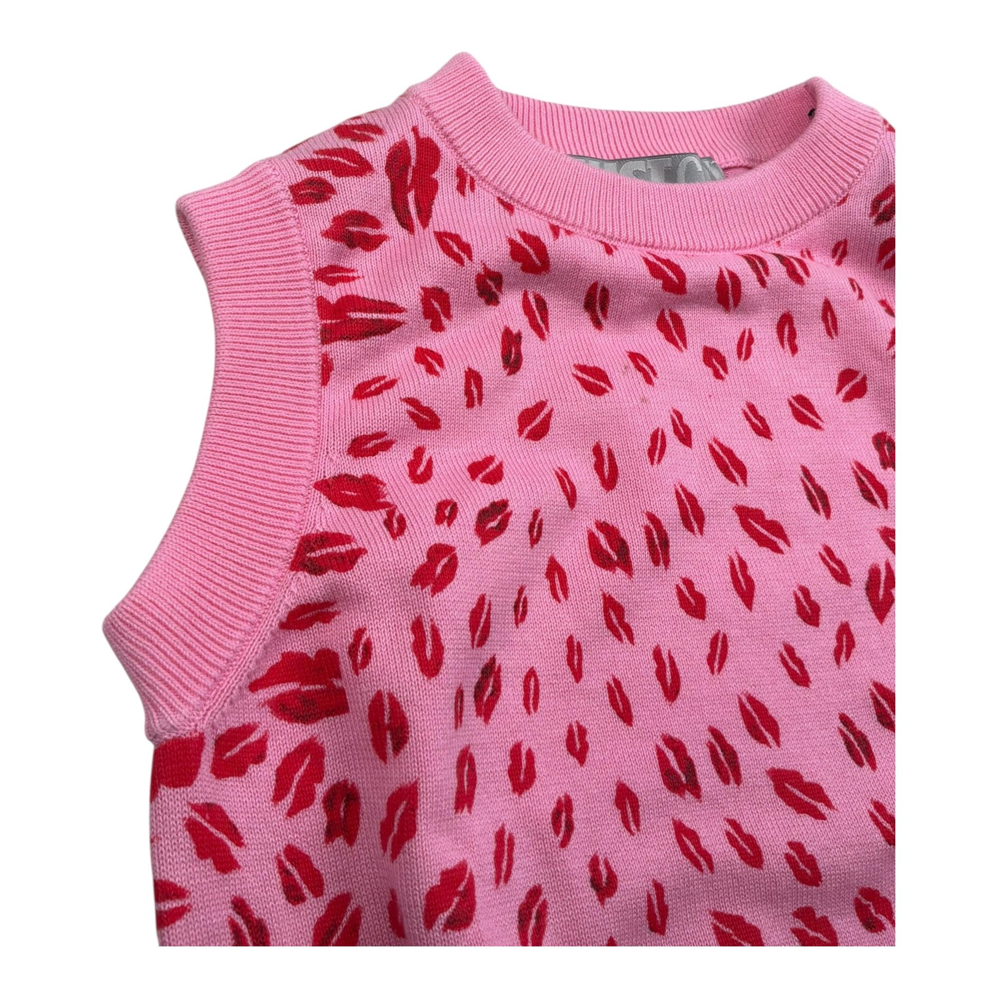 Just Cavalli Gilet Girocollo Stampa Fantasia Baci per Bambina JGP26029GL ROSA JUST CAVALLI 