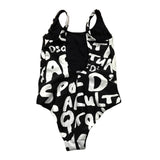Dsquared2 Einteiliger Badeanzug Einfarbiges Logo Schwarz Für Mädchen