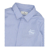 Etro Camicia Tinta Unita con Manica Lunga Fantasia A Righe per Neonato GV5510 AZZURRO ETRO 