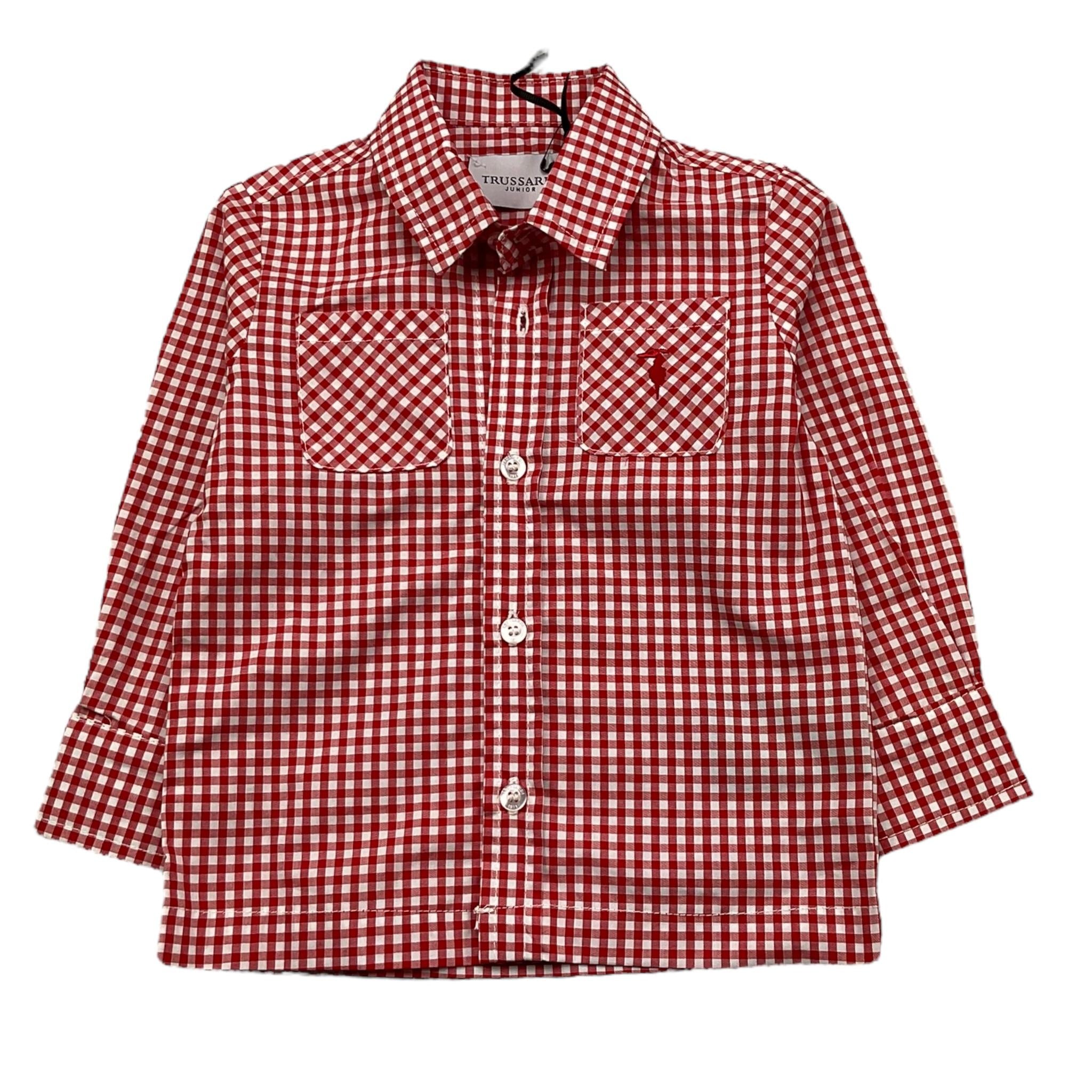 TRUSSARDI camicia manica lunga fantasia quadri Rosso per Neonato TIA25034 ROSSO TRUSSARDI 