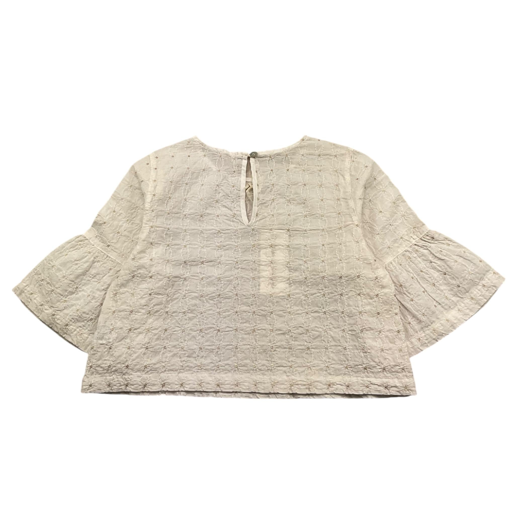 Zhoe & Tobiah Camica Mezza Manica Tinta Unita con Ricami per Bambina LYB2F PANNA ZHOE & TOBIAH 